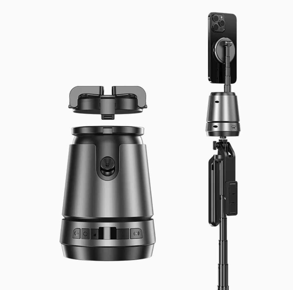 AI Selfie Gimbal with 360° Rotation & Wireless Charging